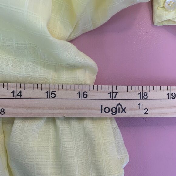 Vintage Tanner Yellow Butter Modest Dress‎ Button Bodice Full Skirt Tie belt - Picture 12 of 13